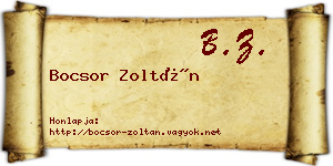 Bocsor Zoltán névjegykártya